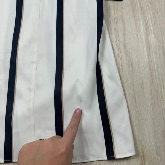 Equipment Striped Work Elegant Short Date Night Sleeve Wrap Midi Dress Medium - Picture 14 of 14